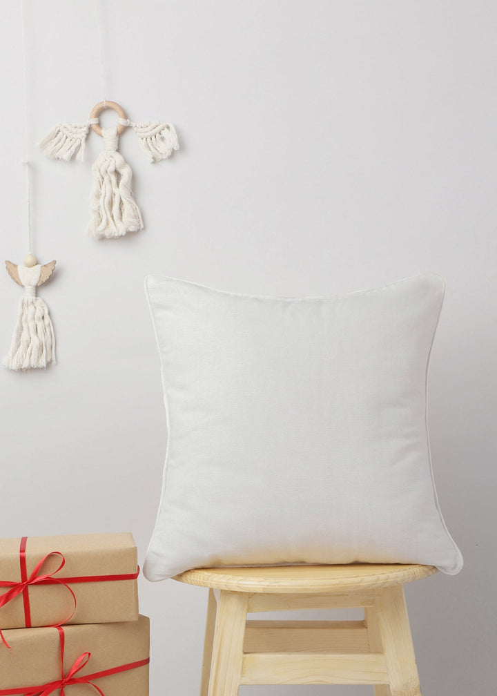 Solid Off White Plain Cushion Cover – 100% Cotton | SHOBITAM