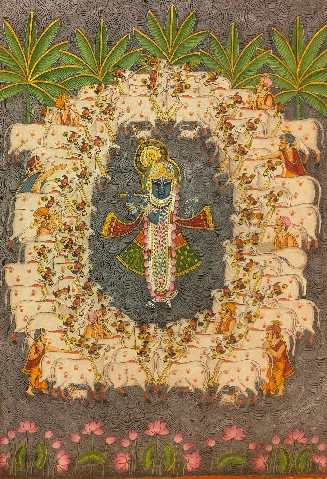 5x3 feet Authentic Jaipur Painting Shreenath ji Amavasya  | SHOBITAM