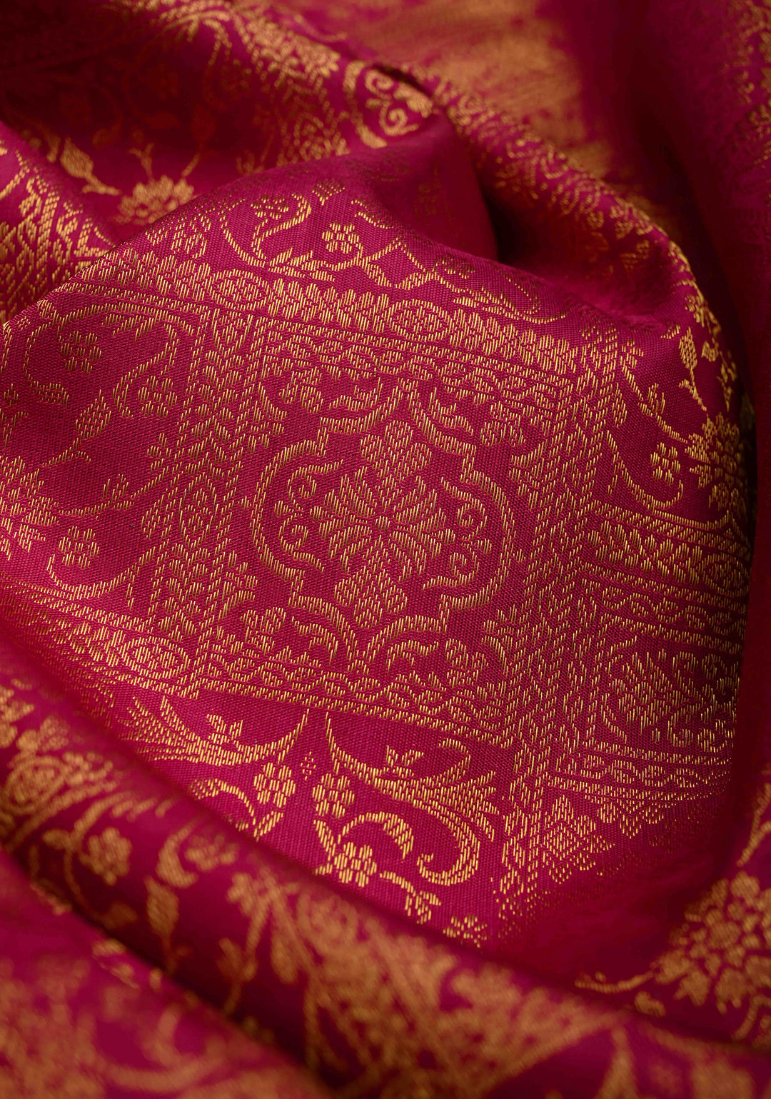 Reddish Pink  Kanjivaram Pure Silk Saree with Patola Zari Brocade and Contrast Zari Border | SILK MARK CERTIFIED