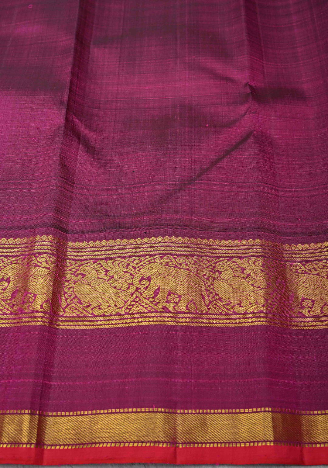 Off White Korvai Kanjivaram Pure Silk Saree with Checks and Contrast Zari Border | SILK MARK CERTIFIED