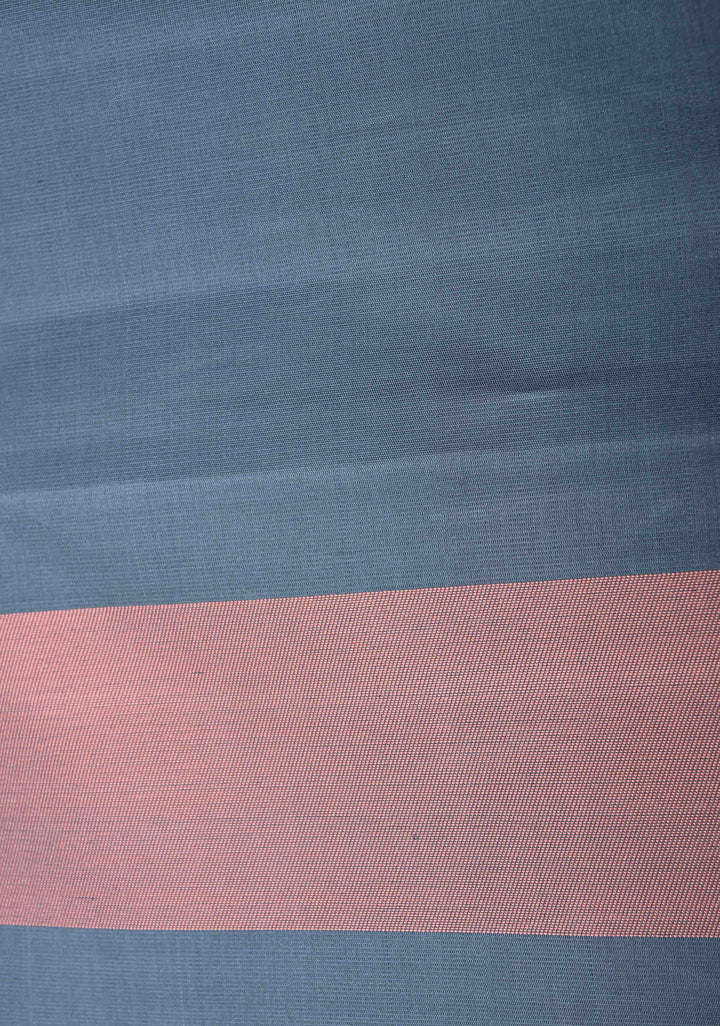 Gray Kanjivaram Pure Silk Saree with Temple Border | SILK MARK CERTIFIED