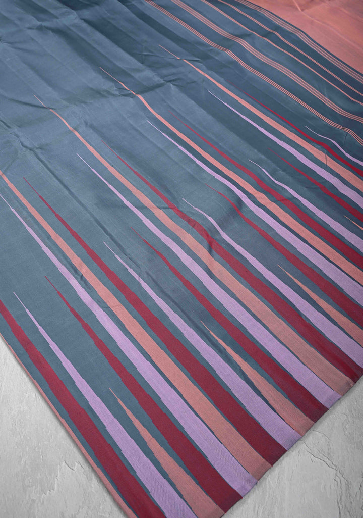 Gray Kanjivaram Pure Silk Saree with Temple Border | SILK MARK CERTIFIED