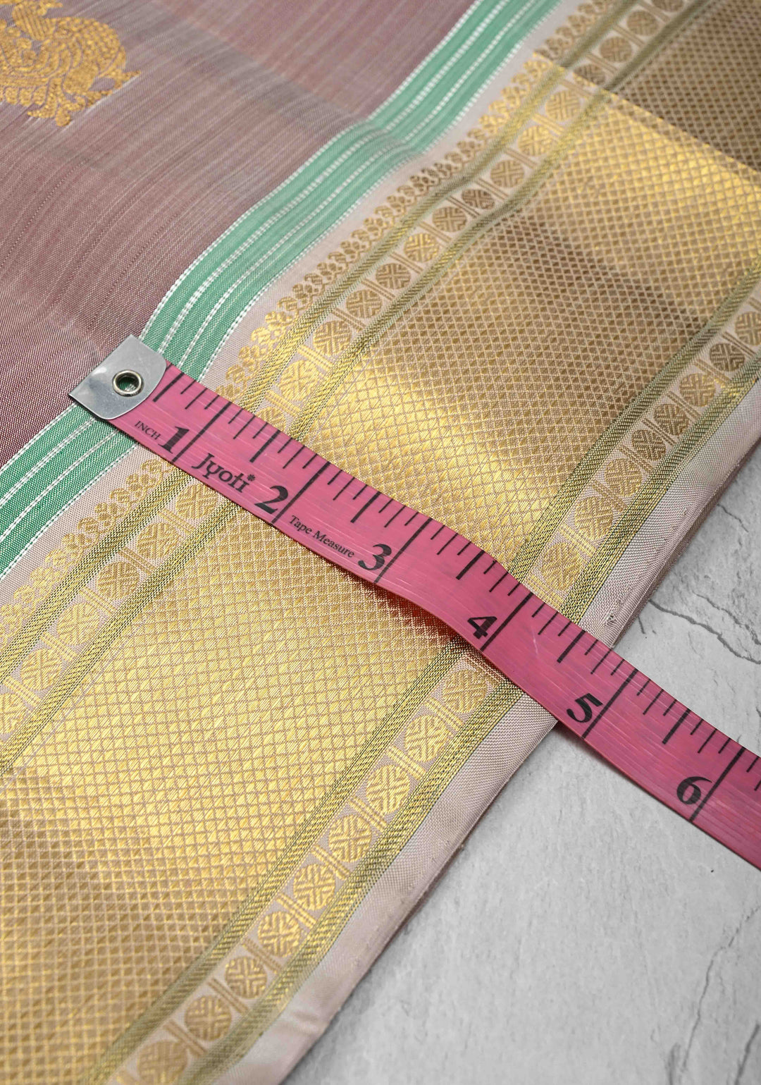 Taupe Kanjivaram Pure Silk Saree with Zari Buttas and Contrast Zari Border | SILK MARK CERTIFIED