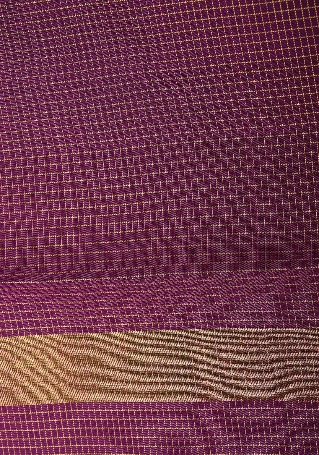Grape Purple Kanjivaram Pure Silk Saree with Podi-Kattam Zari Checks and Zari Border | SILK MARK CERTIFIED