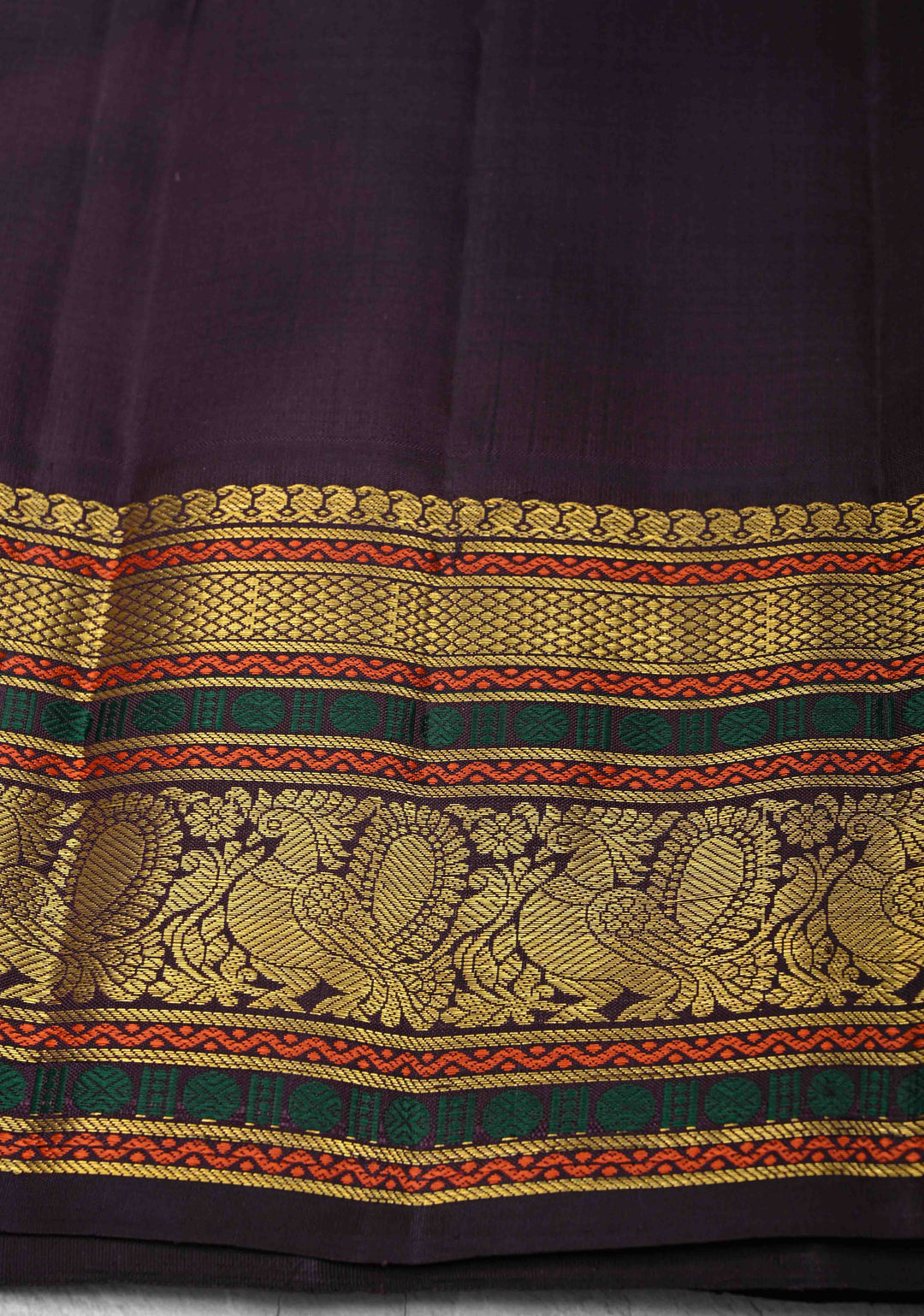 Ivory Kanjivaram Pure Silk Saree with Zari Buttas and Contrast Zari Border | SILK MARK CERTIFIED