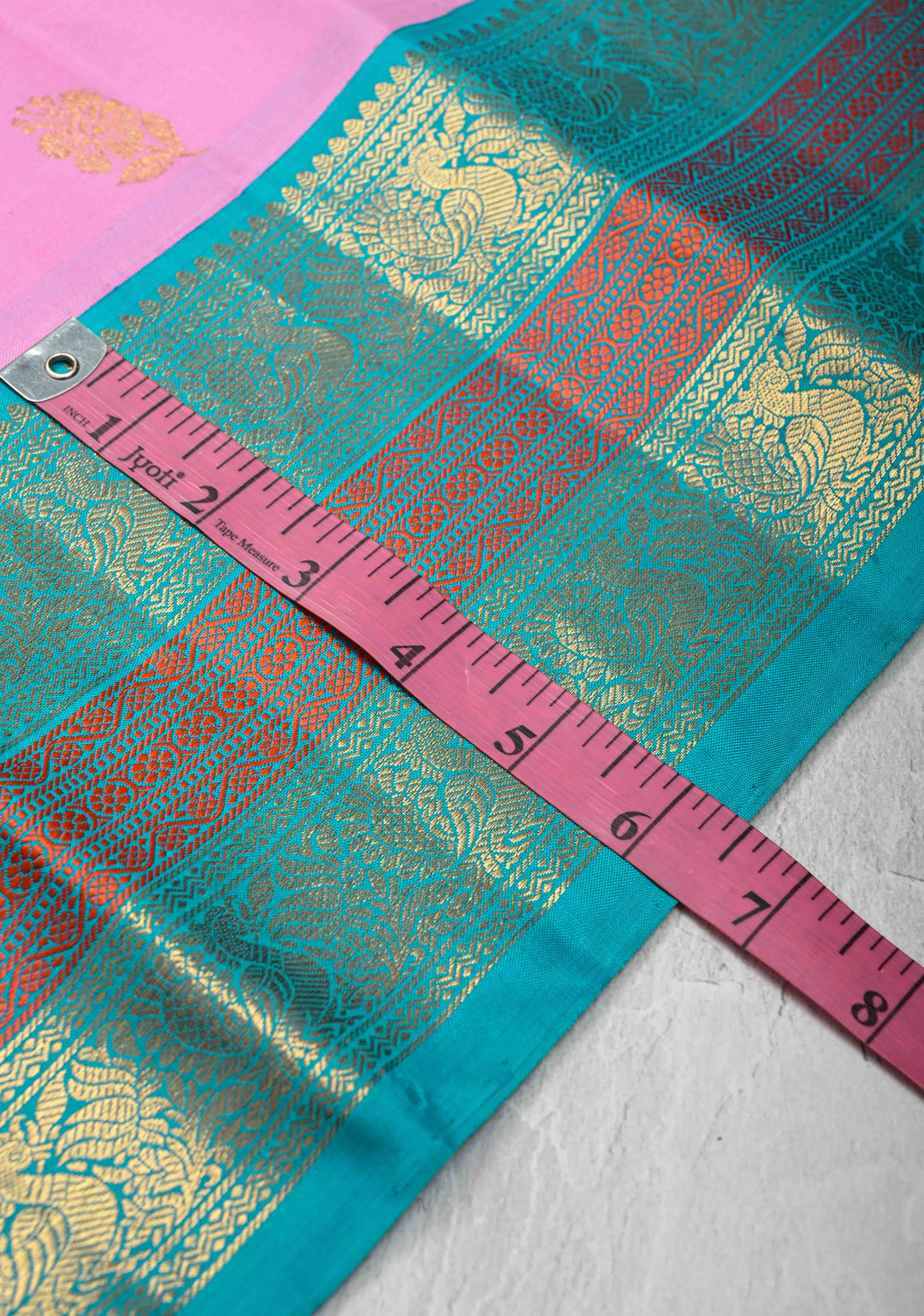 Pink Kanjivaram Pure Silk Saree with Zari Buttas and Contrast Zari Border | SILK MARK CERTIFIED