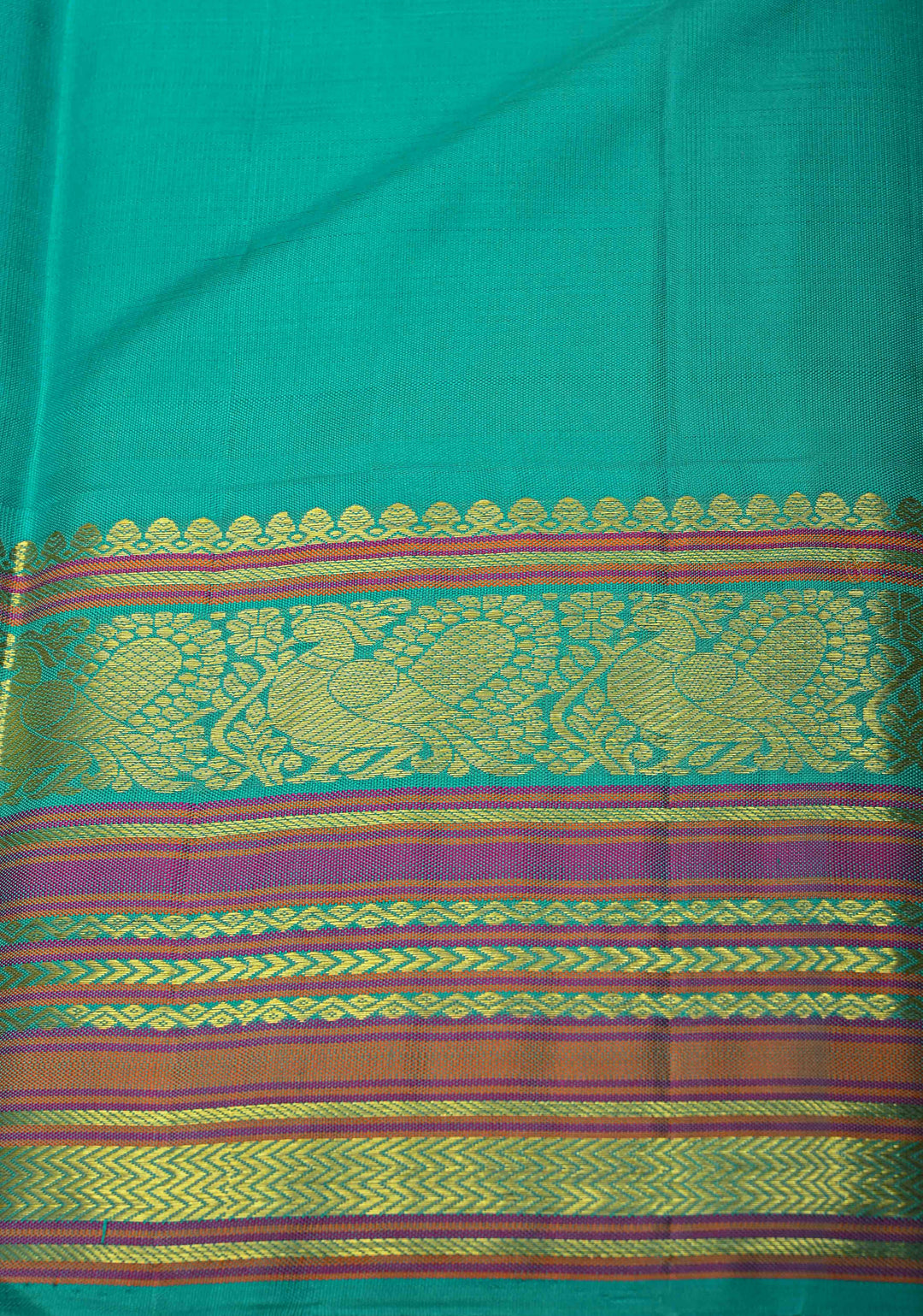 Cream Kanjivaram Pure Silk Saree with Zari Buttas and Contrast Zari Border | SILK MARK CERTIFIED