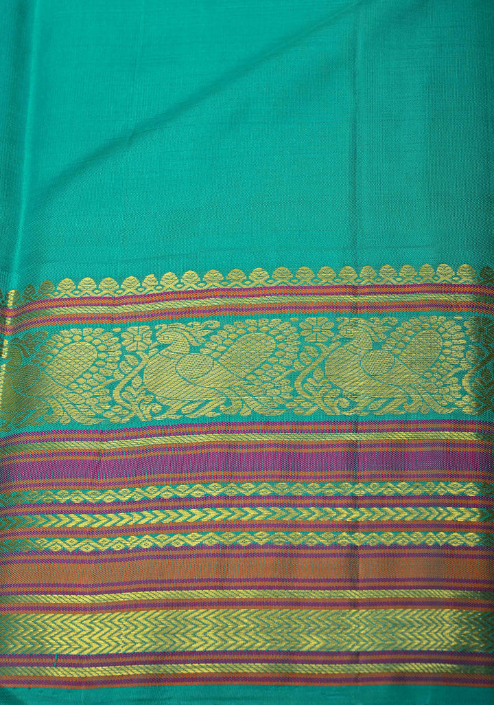 Cream Kanjivaram Pure Silk Saree with Zari Buttas and Contrast Zari Border | SILK MARK CERTIFIED