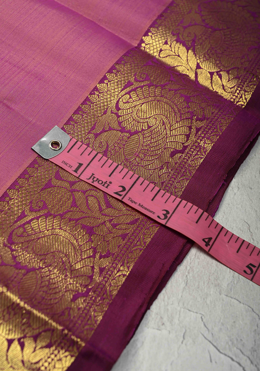 Deep Rose Kanjivaram Pure Silk Saree with Zari Buttas and Small Zari Border | SILK MARK CERTIFIED