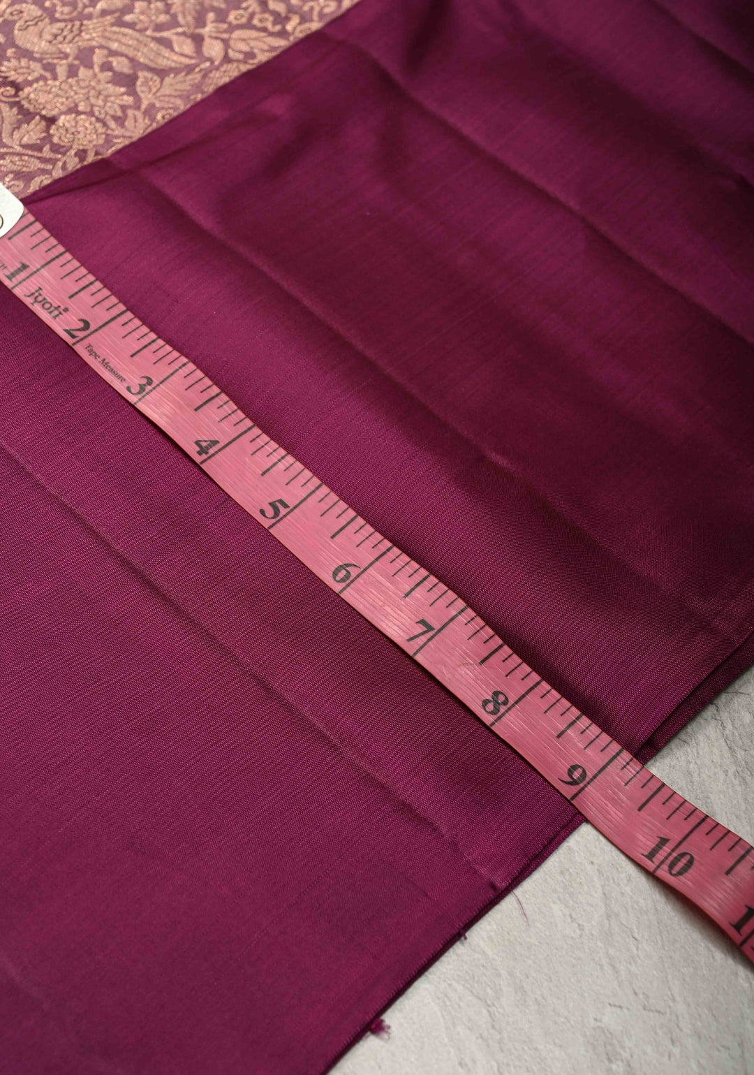 Dusty Mauve Kanjivaram Pure Silk Saree with Meenakari Floral-Peacock Brocade and Wide Contrast Border | SILK MARK CERTIFIED