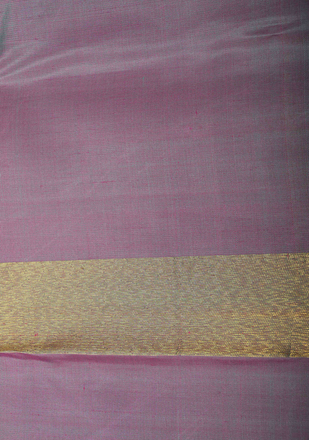 Lagoon Blue-Dusty Mauve Rising temple border on Pure Kanjivaram Silk Saree and contrast Pallu | SILK MARK CERTIFIED