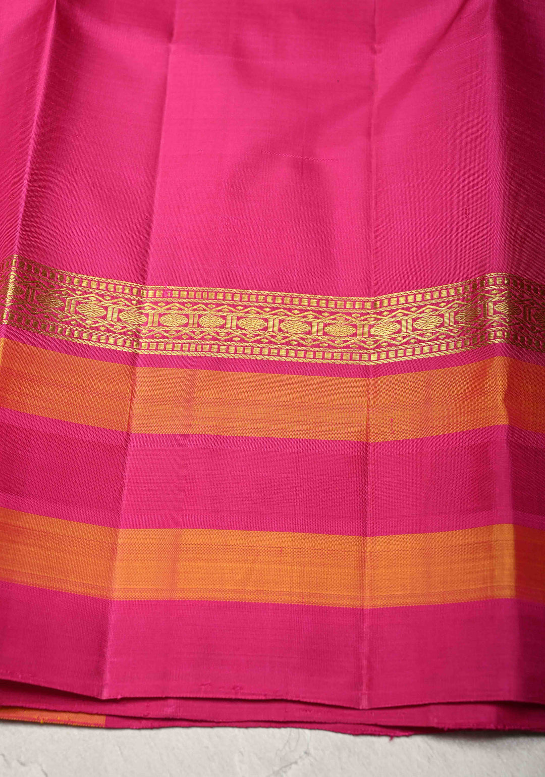 Heather Blue Kanjivaram Pure Silk Saree with Contrast Temple Checks Zari Border | SILK MARK CERTIFIED