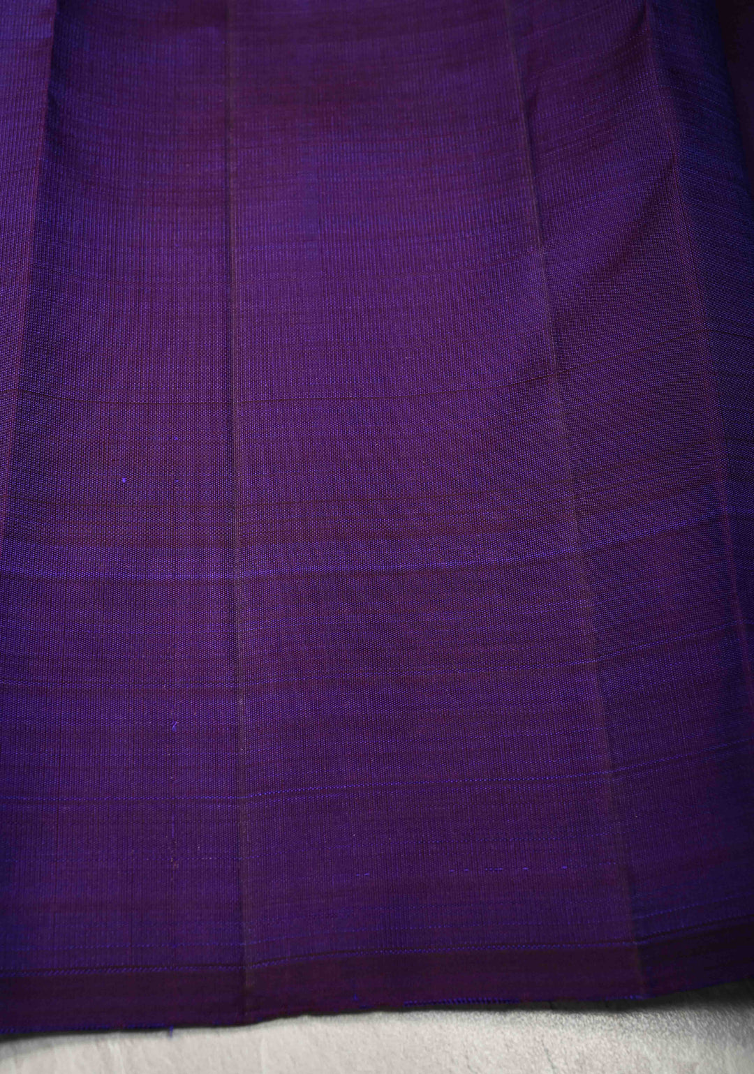 Ink Purple Borderless Pure Kanjivaram Silk Saree with Gold Silver Paisley Zari Motifs  | SILK MARK CERTIFIED