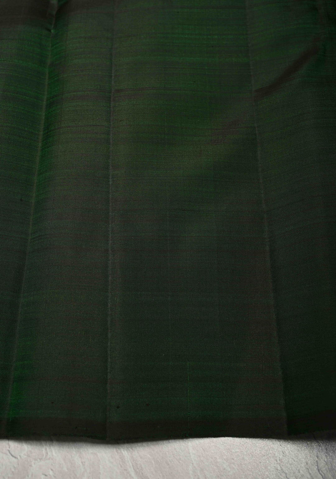Bottle Green Borderless Pure Kanjivaram Silk Saree with Gold-Silver Deer Buttas  | SILK MARK CERTIFIED