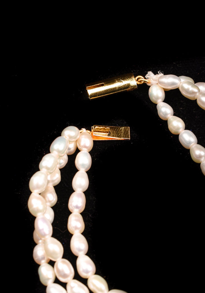 3 Strand Small Oval Pearl Bracelet with clasp