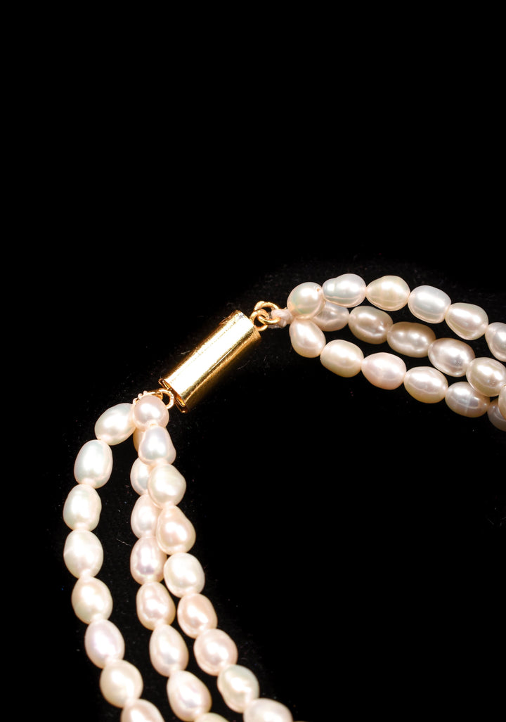 3 Strand Small Oval Pearl Bracelet with clasp