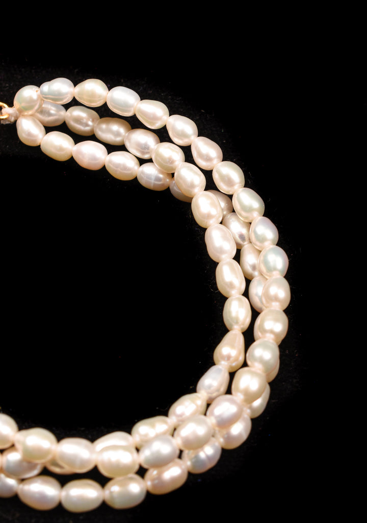 3 Strand Small Oval Pearl Bracelet with clasp