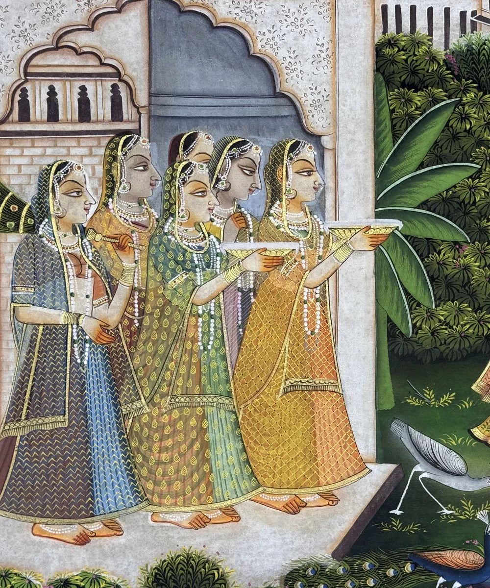 Pichwai Painting On Cloth| Krishna & Balram | 2x3 Feet | Unframmed | SHOBITAM