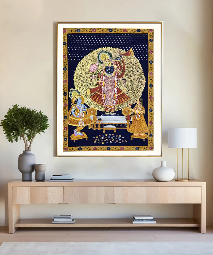 Pichwai Hand Painting On Cloth| Shrinath | 2x3 Feet | Unframmed | SHOBITAM