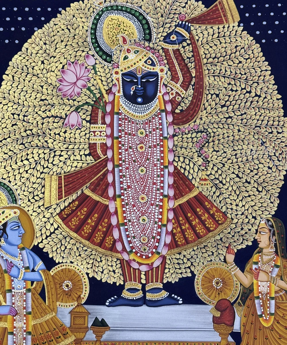 Pichwai Hand Painting On Cloth| Shrinath | 2x3 Feet | Unframmed | SHOBITAM