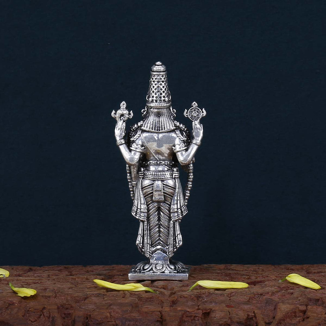 Pure 92.5 Silver Venkateshwara 3D Solid Idol  | SHOBITAM
