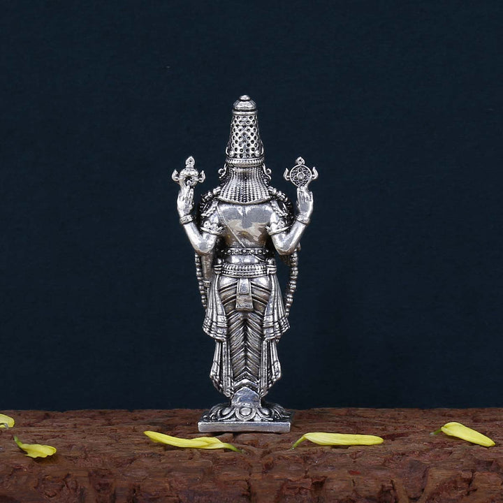 Pure 92.5 Silver Venkateshwara 3D Solid Idol  | SHOBITAM