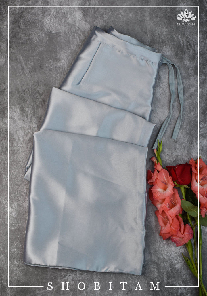 Silver Gray Premium Quality Petticoat for saree, in standard size. | SHOBITAM