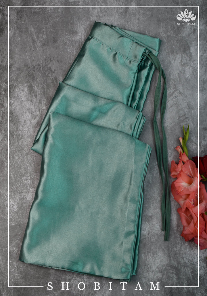 Sage Green Premium Quality Satin Petticoat for saree, in standard size.