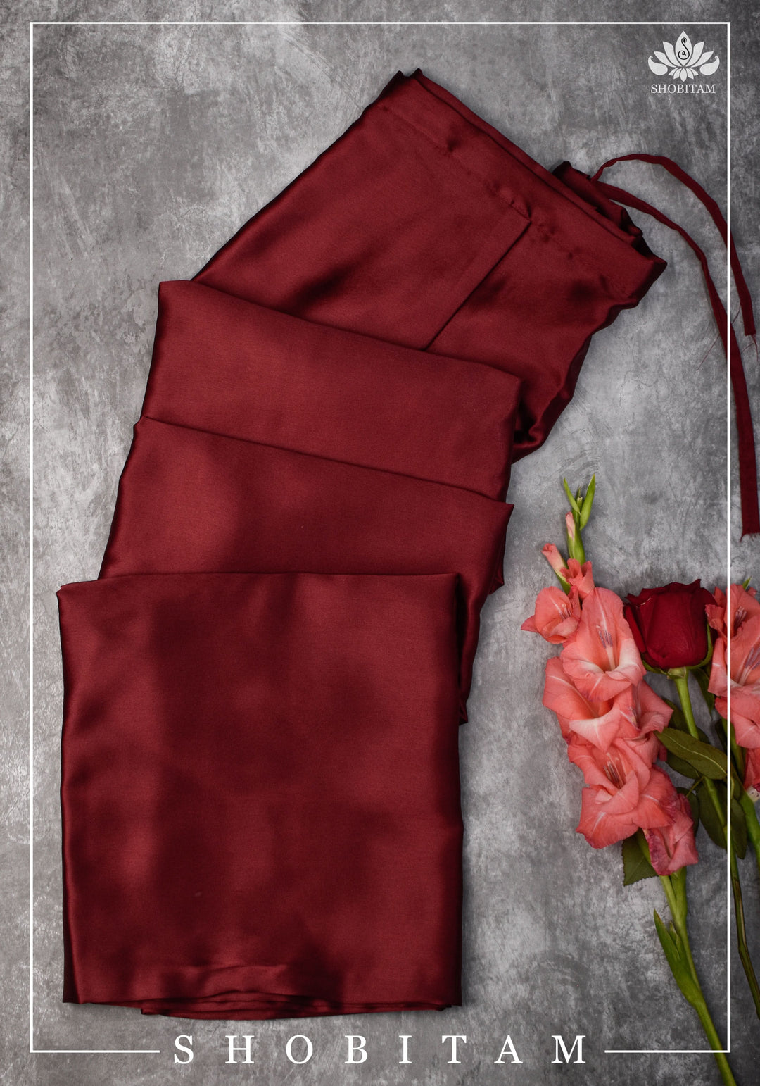 Burgundy Color Premium Quality  Petticoat for saree, in standard size.