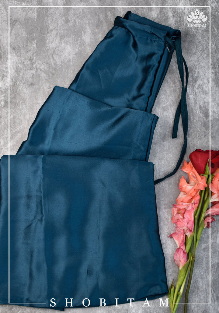 Blue Petticoat in Premium Satin, 2 Ply Petticoat, Standard Size