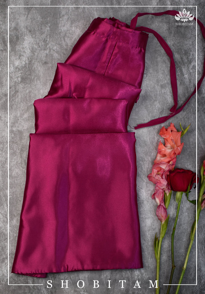 Deep Magenta  Petticoat in Premium Satin, 2 Ply Petticoat, Standard Size