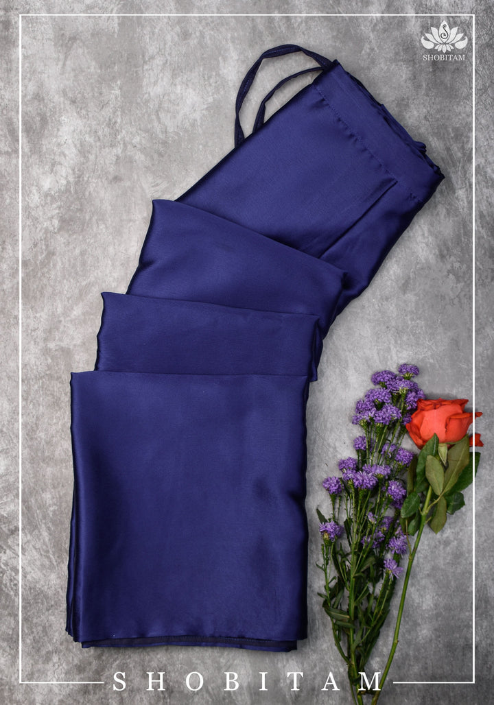Premium Quality Midnight Blue Satin Petticoat for saree,medium size