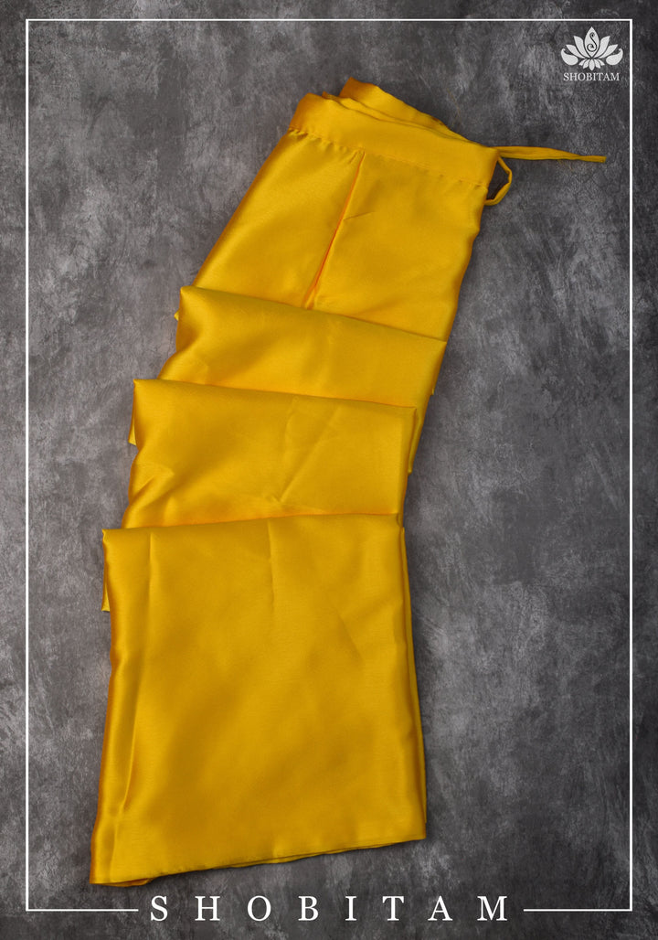 Premium Quality bright yellow Satin Petticoat for saree,medium size