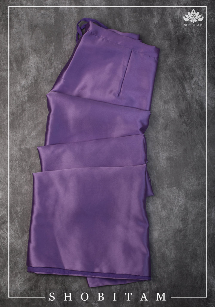 Lavender Premium Quality Blue Petticoat for saree, in standard size. | SHOBITAM