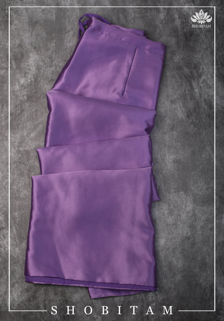 Lavender Premium Quality Blue Petticoat for saree, in standard size. | SHOBITAM