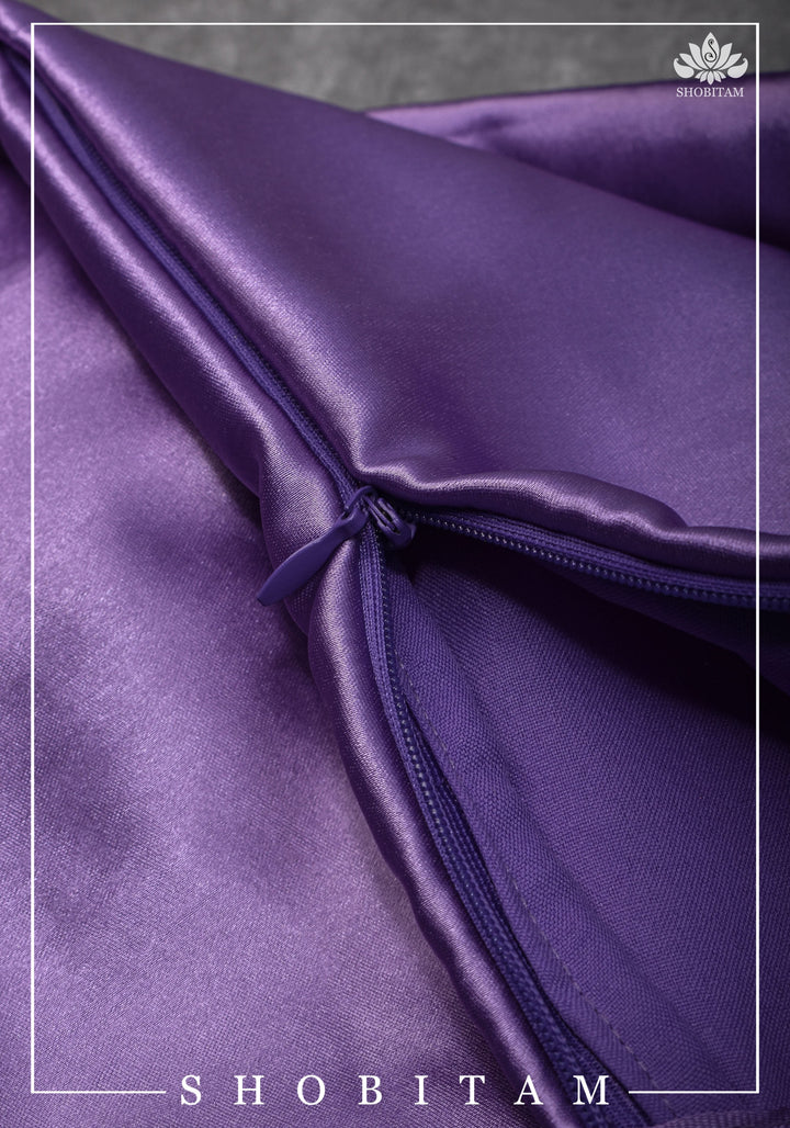 Lavender Premium Quality Blue Petticoat for saree, in standard size. | SHOBITAM