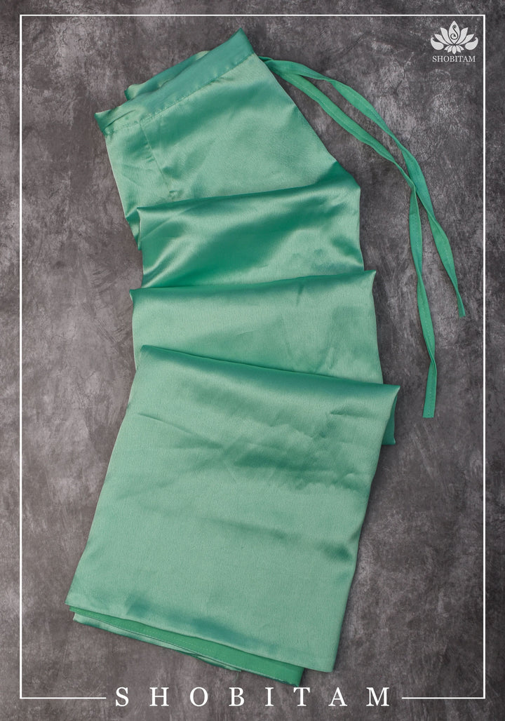 Premium Quality dark sea green Satin Petticoat for saree, medium size
