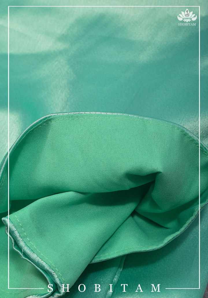 Premium Quality dark sea green Satin Petticoat for saree, medium size