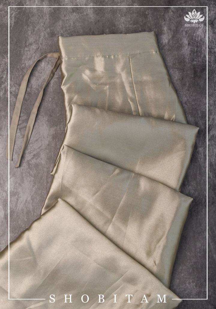 Premium Quality Gray Satin Petticoat for saree, medium size