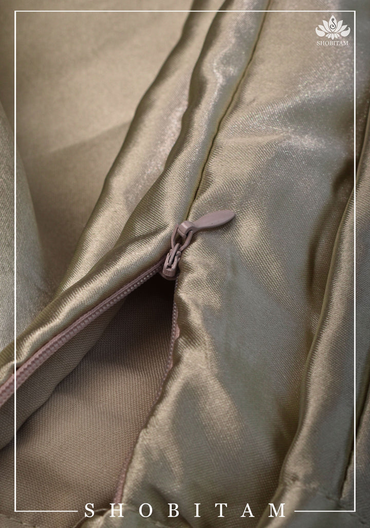 Premium Quality Gray Satin Petticoat for saree, medium size