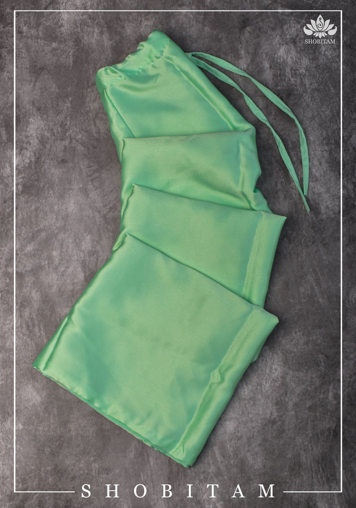 Mint Green Premium Quality Satin Petticoat for saree, in standard size.