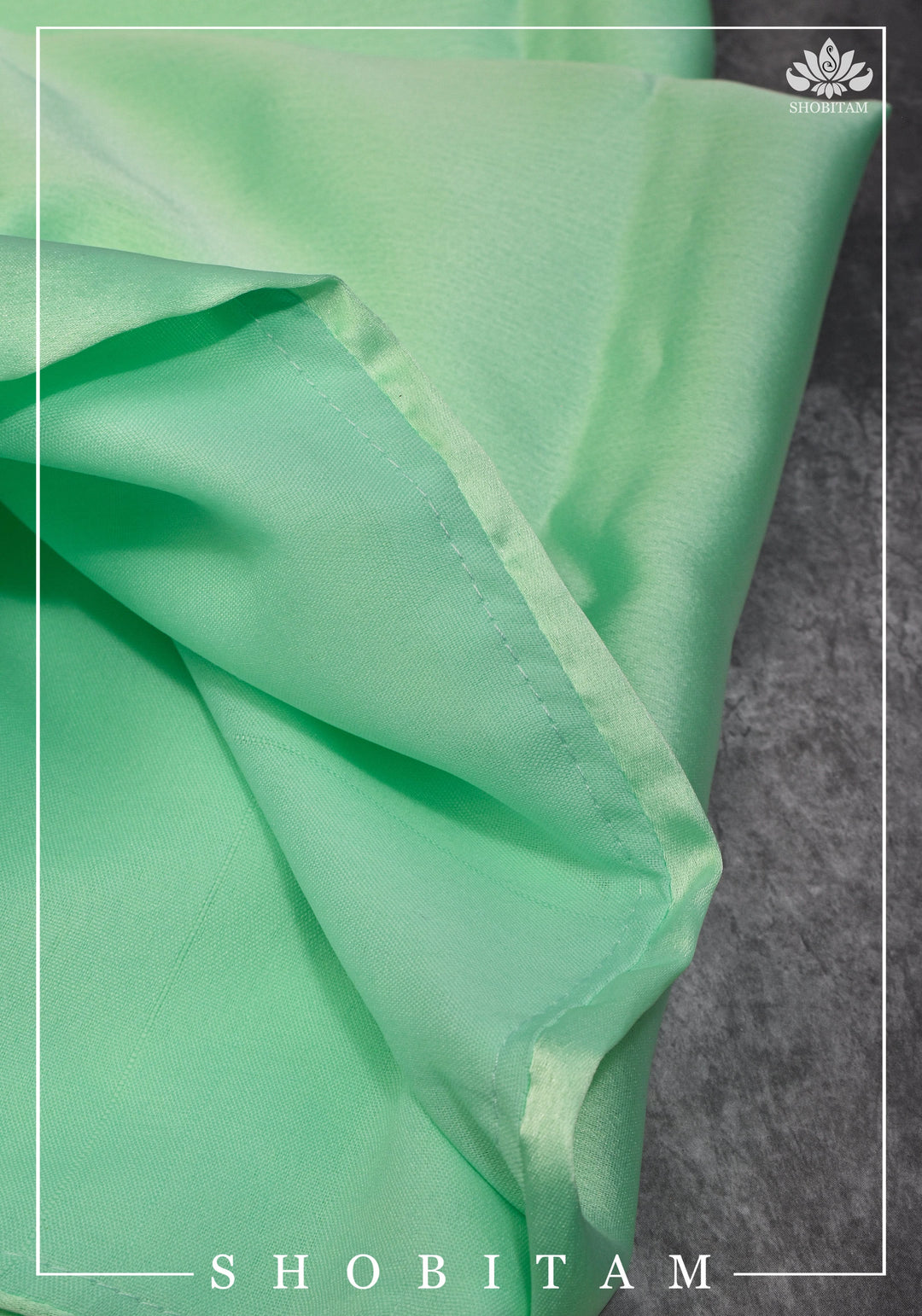 Mint Green Premium Quality Satin Petticoat for saree, in standard size.