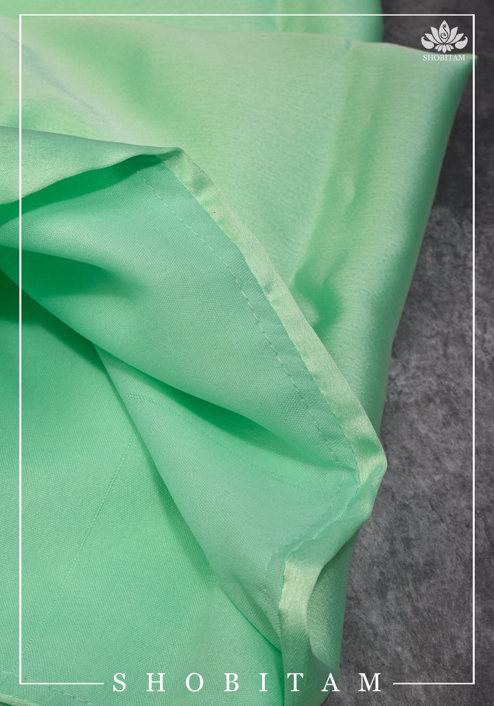 Mint Green Premium Quality Satin Petticoat for saree, in standard size.