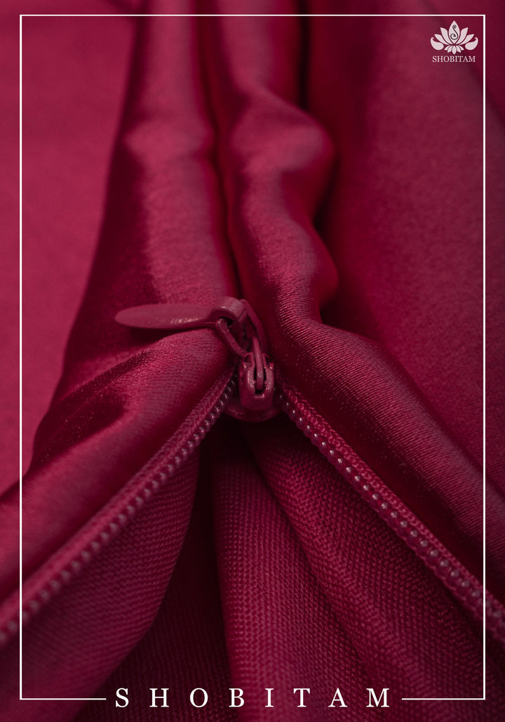 Premium Quality Maroon Satin Petticoat for saree, in standard size.