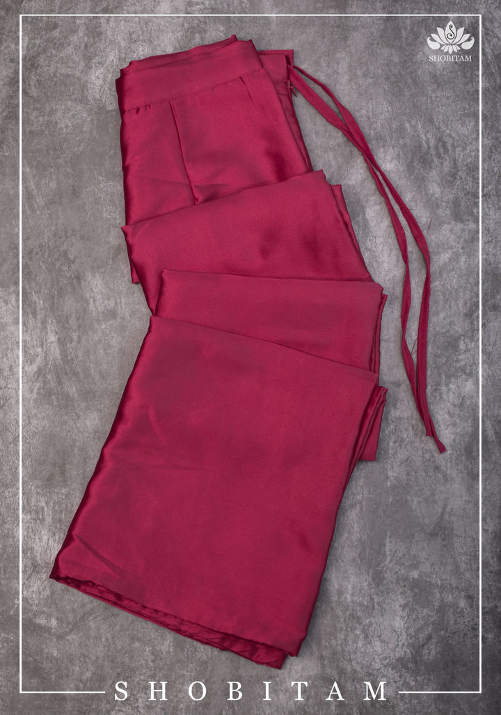 Premium Quality Maroon Satin Petticoat for saree, in standard size.