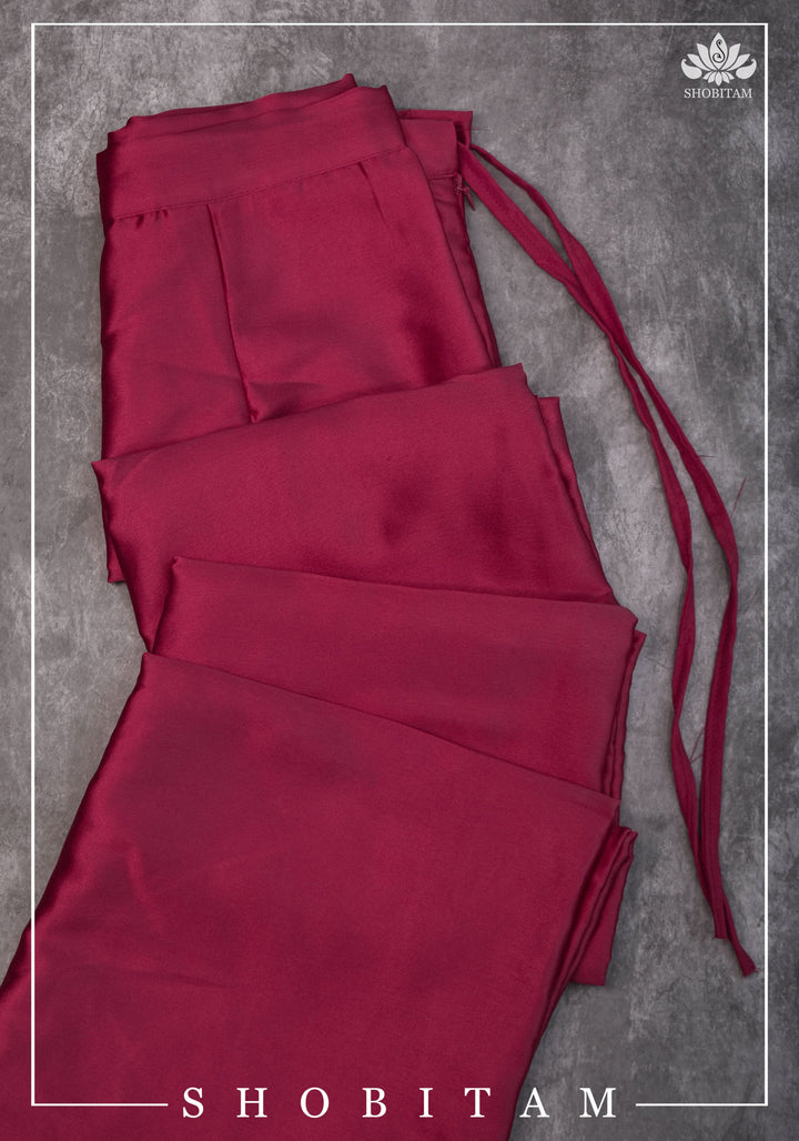 Premium Quality Maroon Satin Petticoat for saree, in standard size.