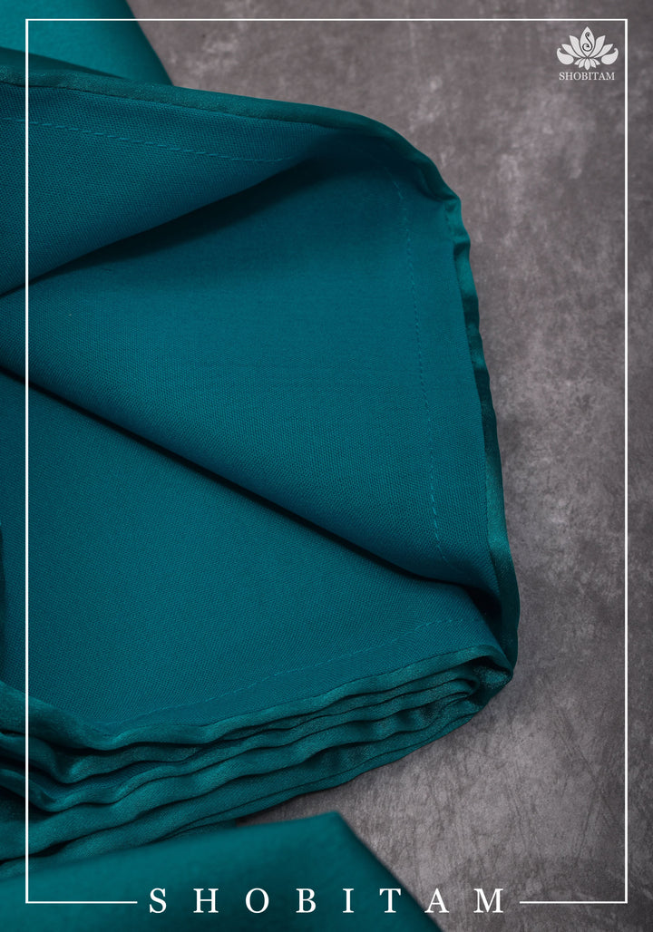 Premium Quality Teal Blue Satin Petticoat for saree, in standard size.