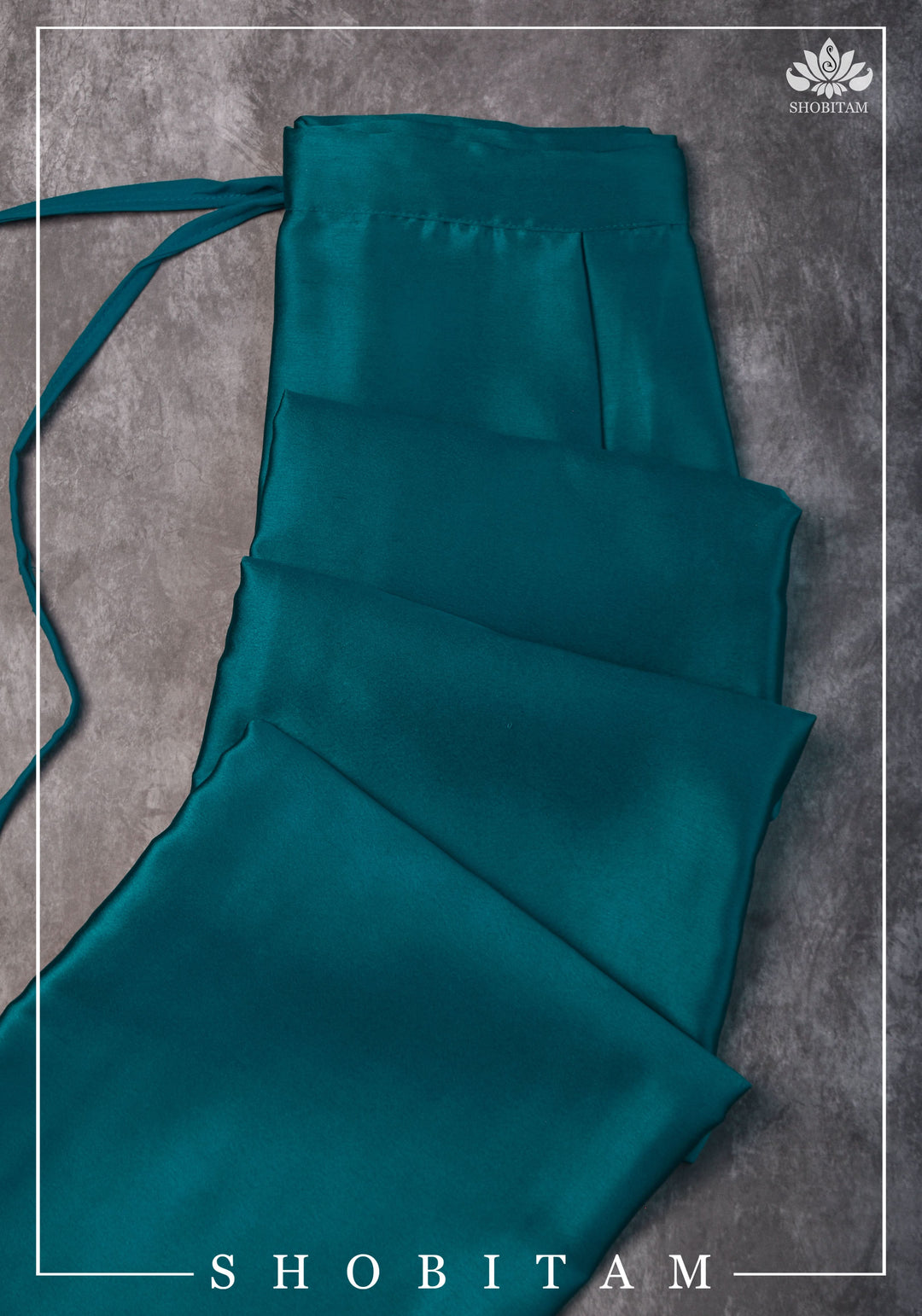 Premium Quality Teal Blue Satin Petticoat for saree, in standard size.