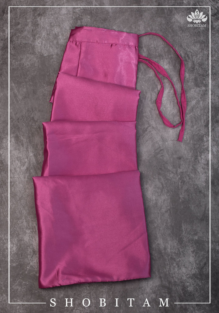 Premium Quality Bright Pink Satin Petticoat for saree, medium sizeA