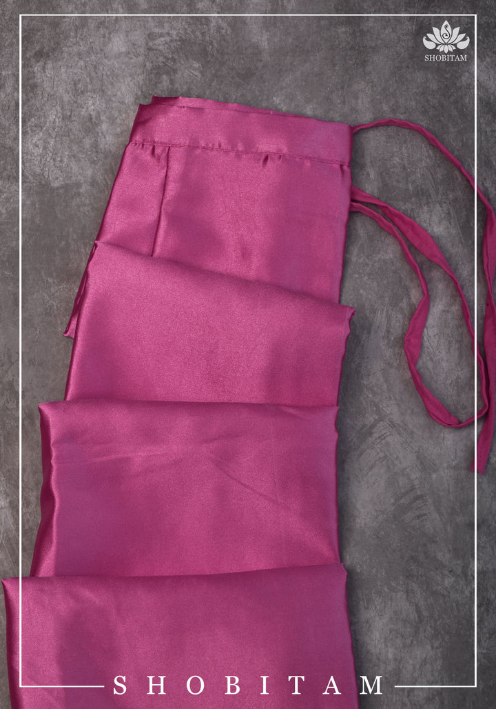 Premium Quality Bright Pink Satin Petticoat for saree, medium sizeA